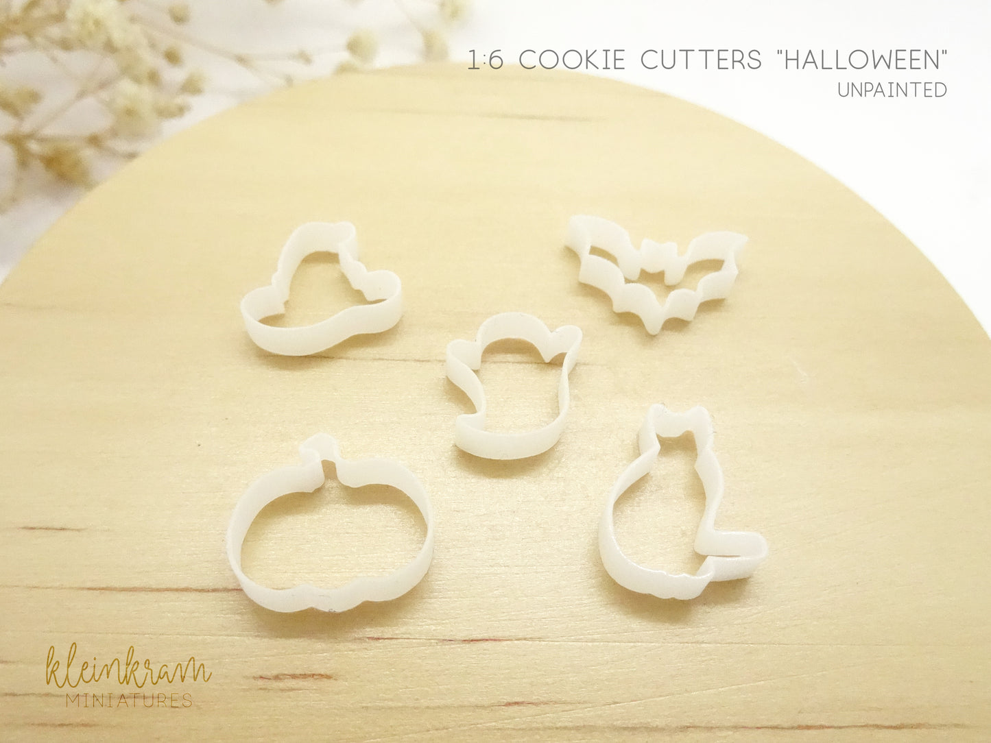 Miniature cookie cutters in 1:6 scale for decorating barbie, blythe dollhouses, unpainted (DIY)