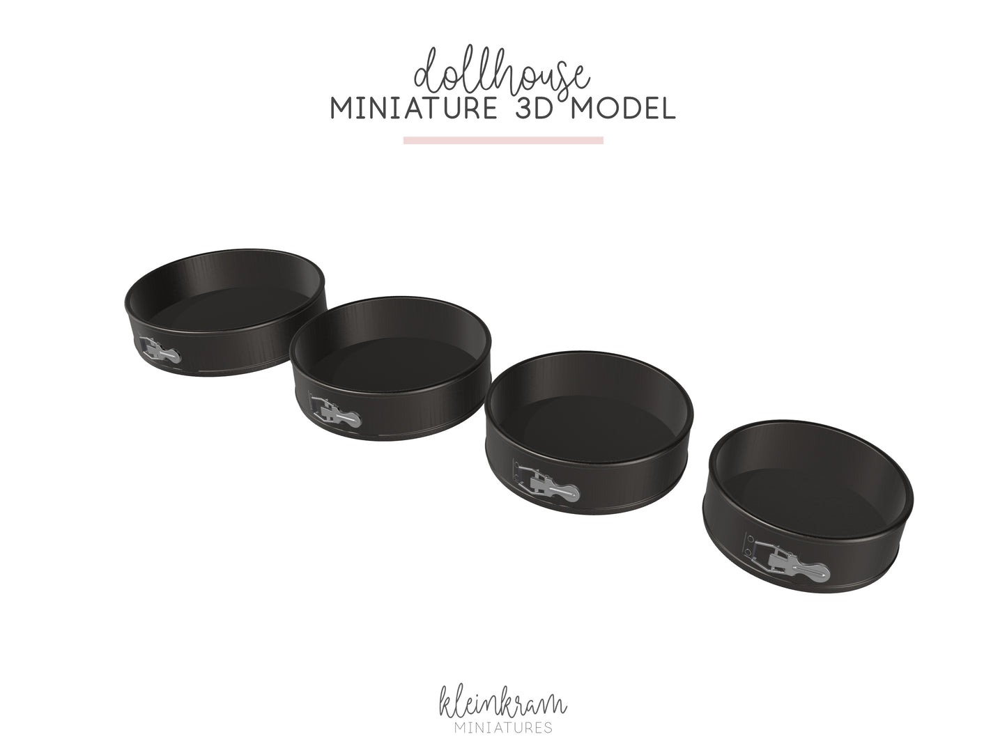 3D model of miniature springform pans in our sizes for doll's houses