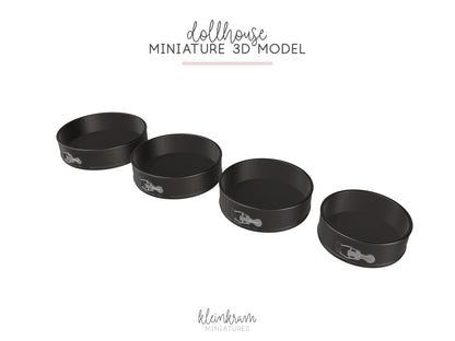 3D model of miniature springform pans in our sizes for doll's houses