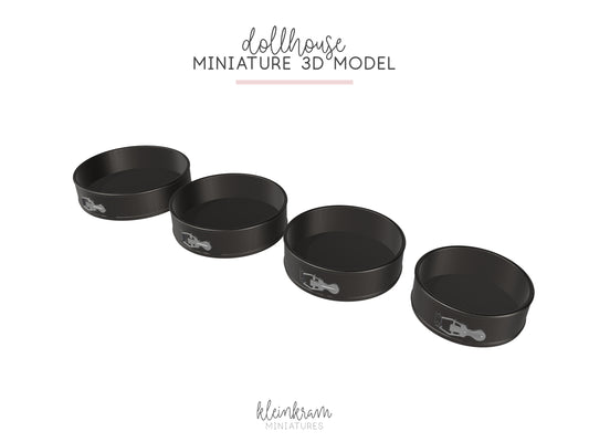 3D model of miniature springform pans in our sizes for doll's houses