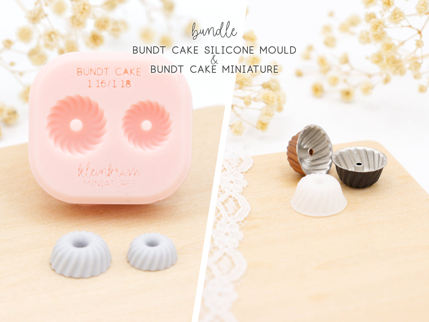 1:16 & 1:18 Gugelhupf Bundle — Silikonform & Miniatur