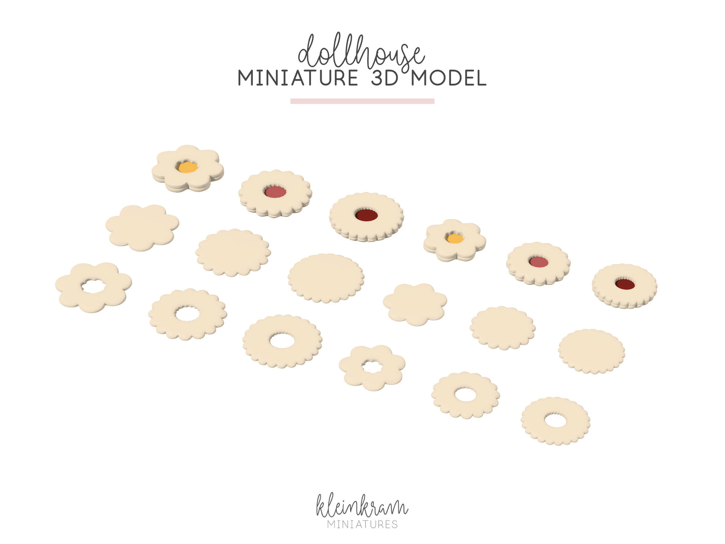 Linzer Plätzchen, Kekse — 3D Modell