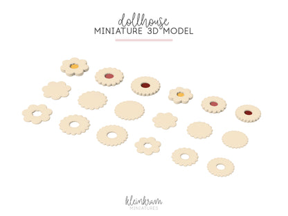 Linzer Plätzchen, Kekse — 3D Modell