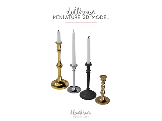 Candlesticks, Candleholder "Sieglinde" and Candles — 3D Model