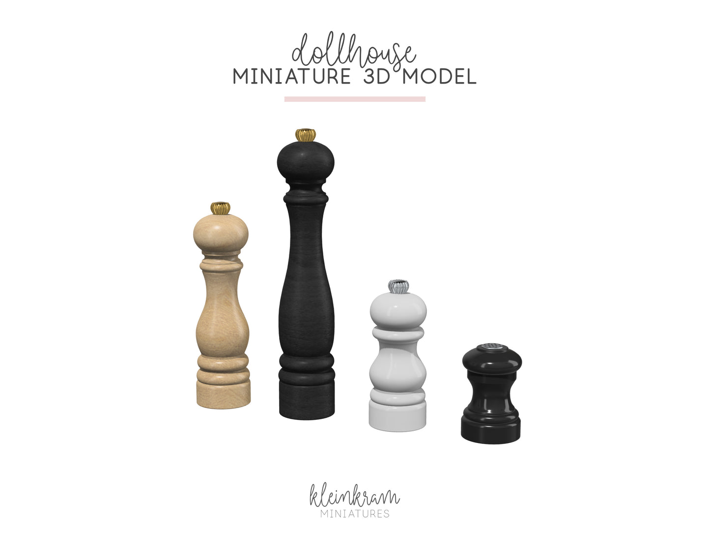 Salt & Pepper Set – Mill and Shaker — 3D Model