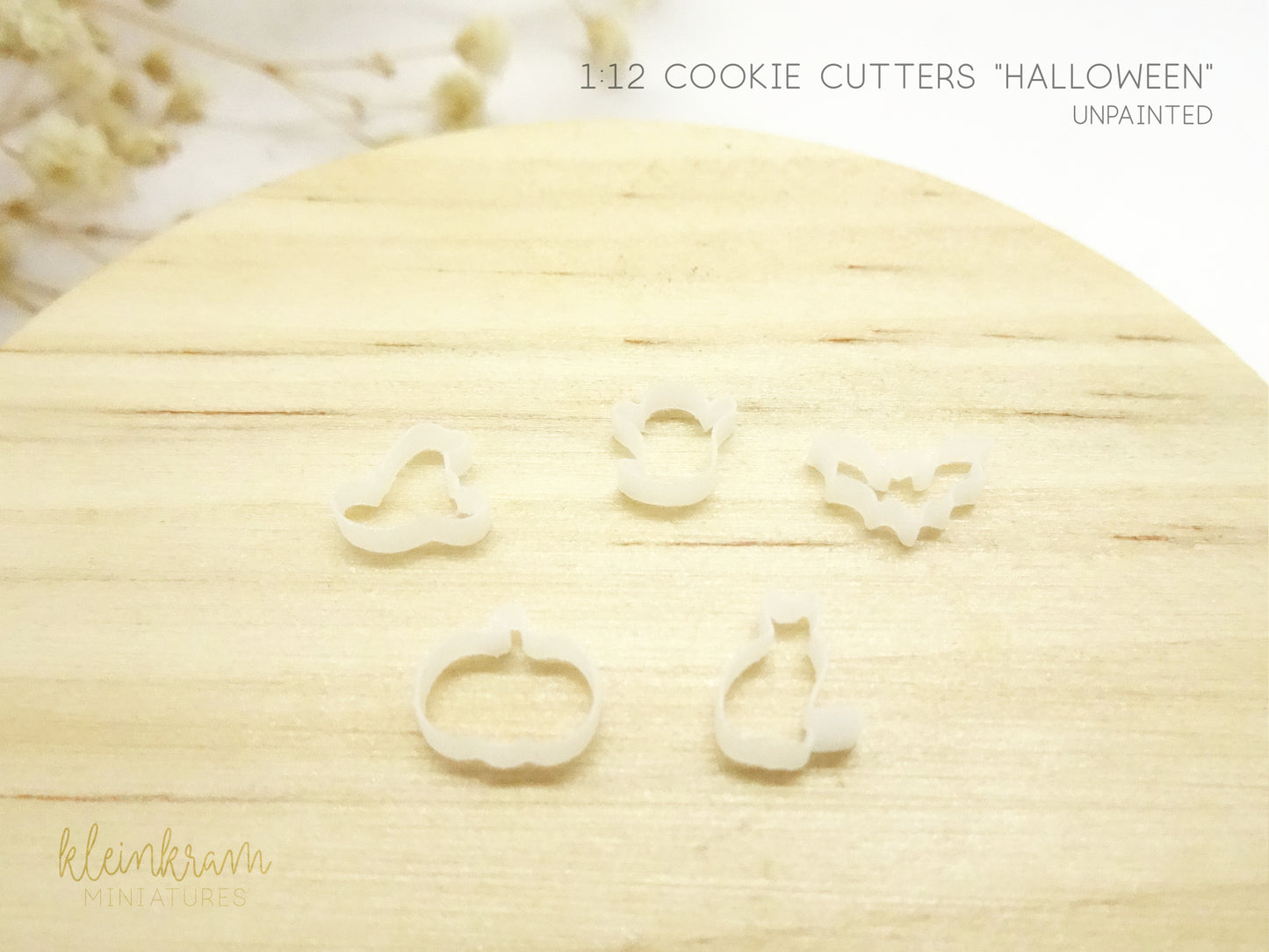 Miniature cookie cutters in 1:12 scale for decorating dollhouses, unpainted (DIY)