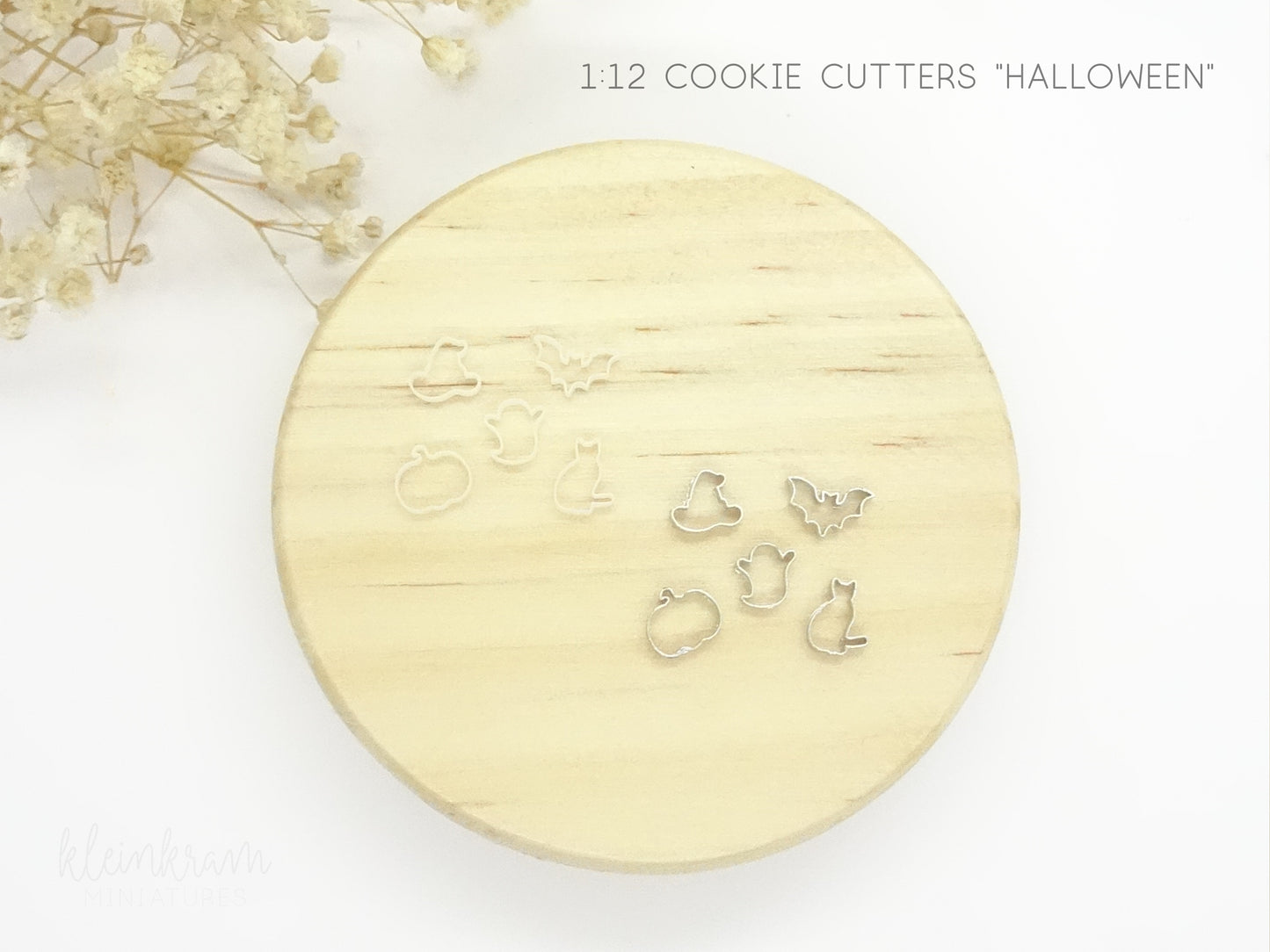 Miniature cookie cutters in 1:12 scale for decorating dollhouses, unpainted (DIY) and silver