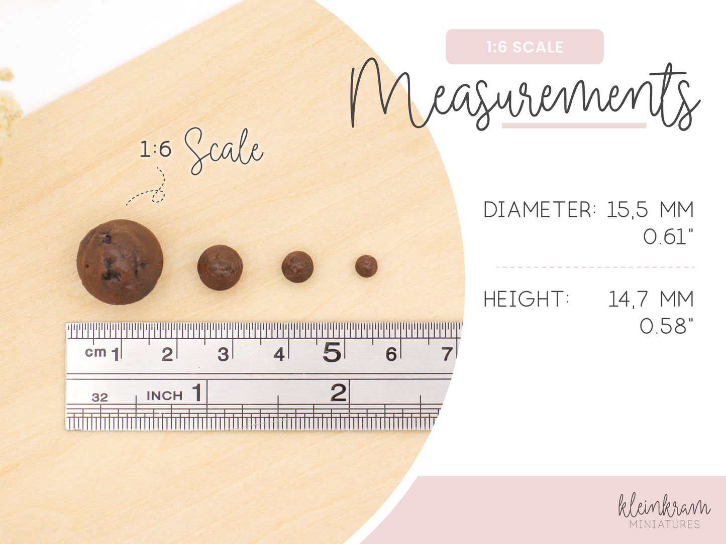 Muffins — Set of 3 — 1:6 Miniature