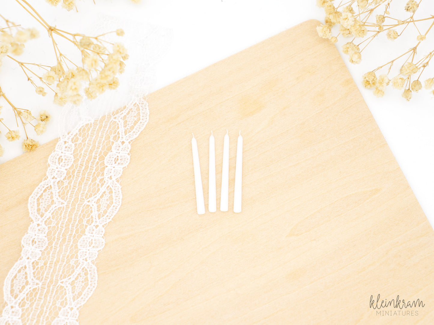 Tapered Candles — Set of 4 — 1:12 Miniature