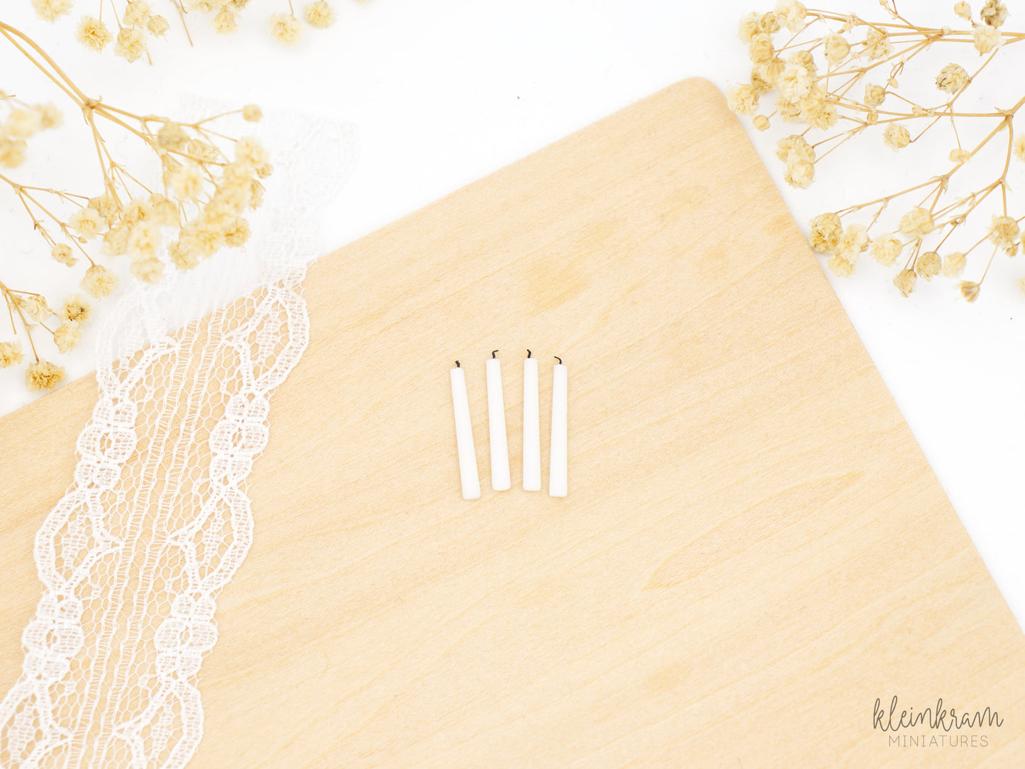 Tapered Candles — Set of 4 — 1:12 Miniature