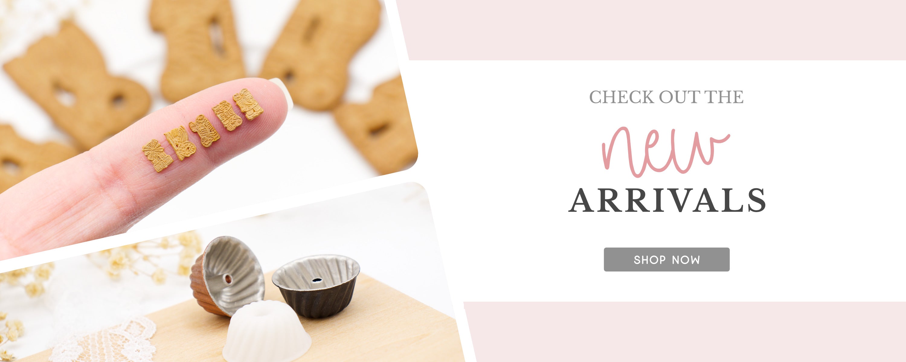 banner for new products featuring miniature speculaas and bundt cake moulds
