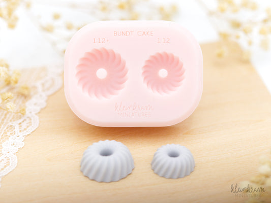 Silicone Mould for Miniature Bundt Cake (Polymer Clay) in 1:12 scale