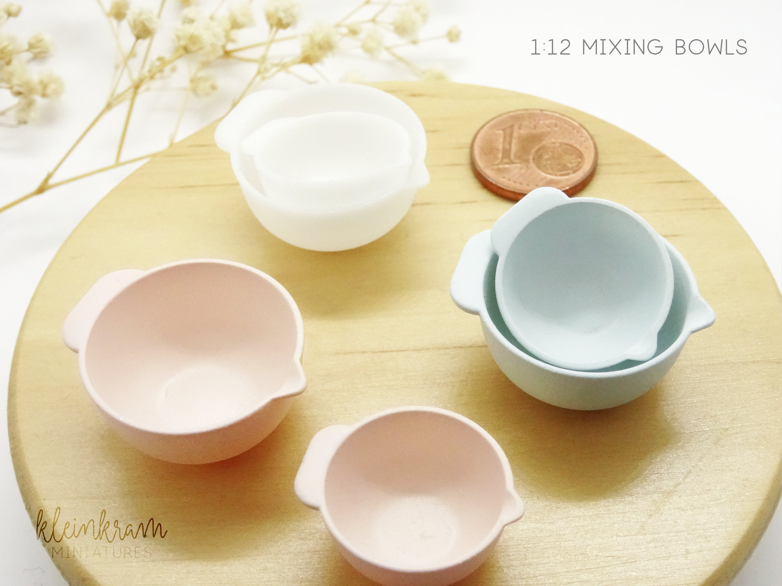 Mixing Bowls - Set of 2 - 1/12 Miniature