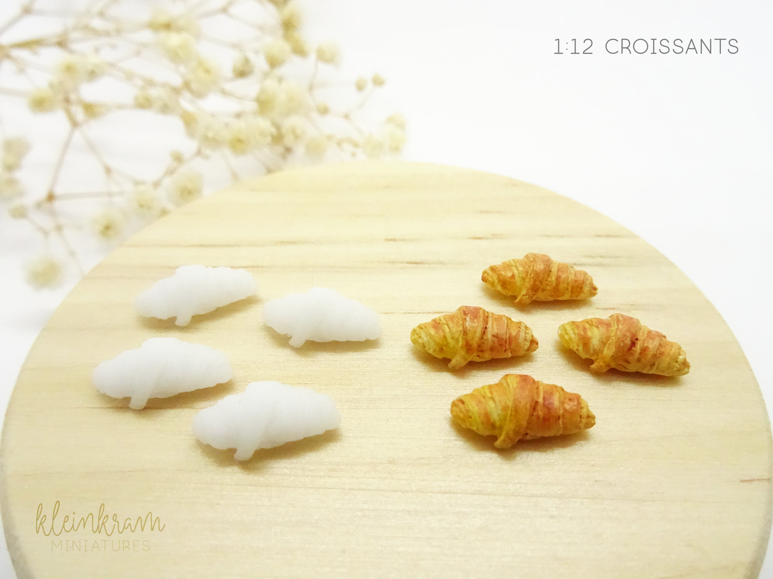 Croissant - 4er Set - 1:12 Miniatur