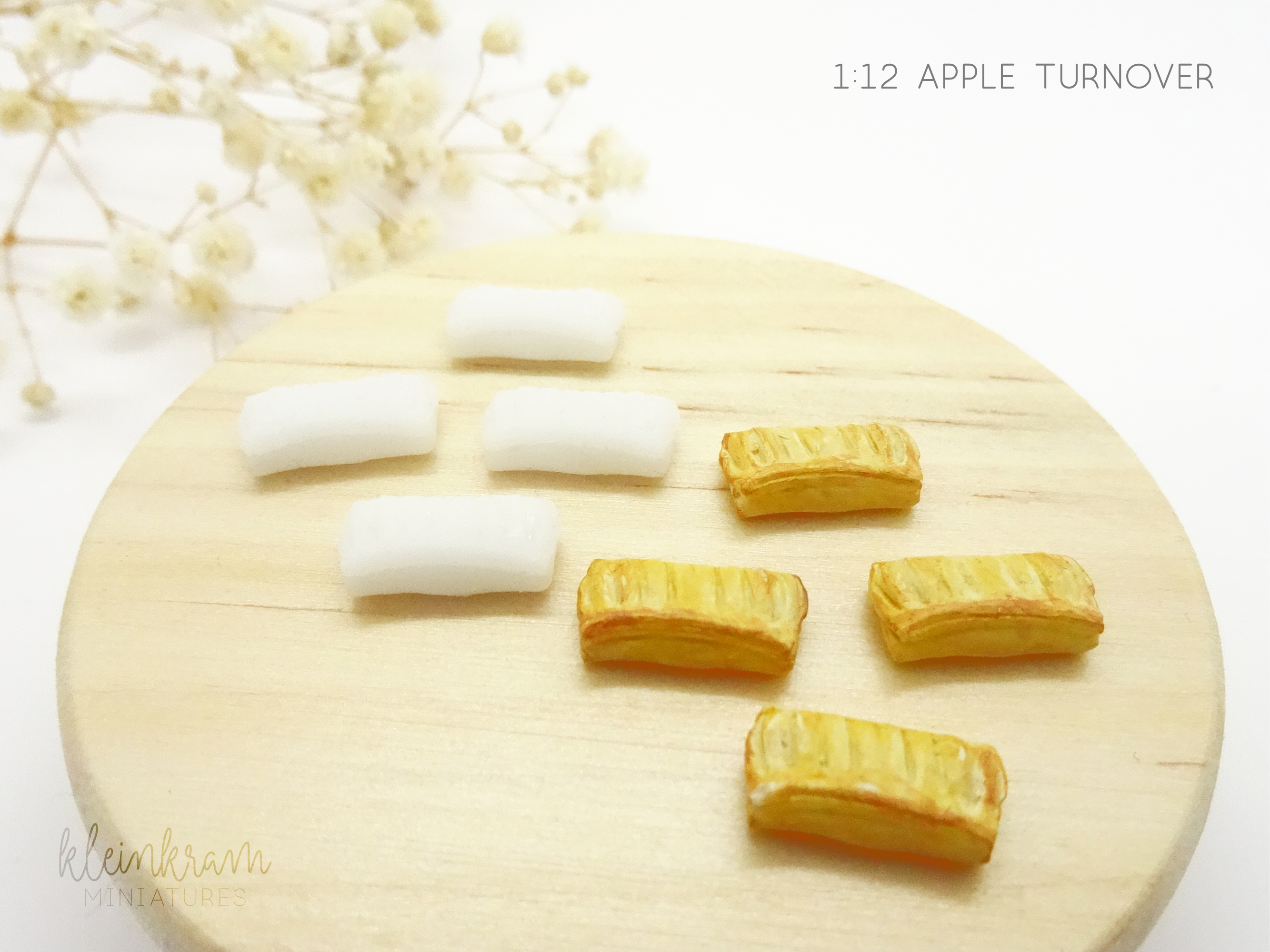 Apfeltasche, Puddingtasche - 4er Set - 1:12 Miniatur