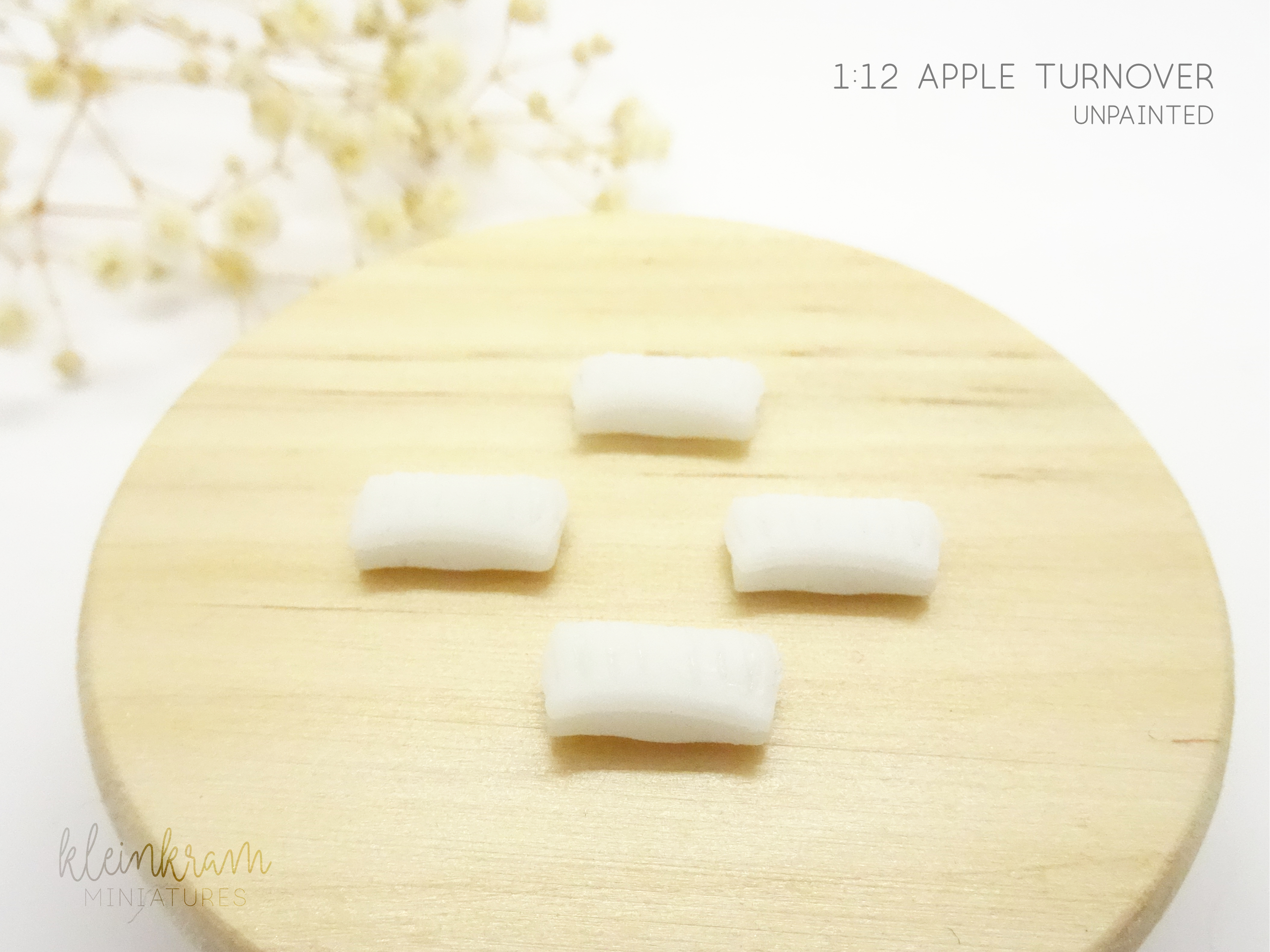 Apple Turnover, Danish Pastry - Set of 4 - 1/12 Miniature